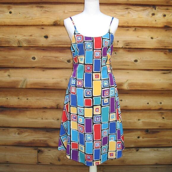 NWT Vintage 90's Multi Color Dress - Picture 2 of 8